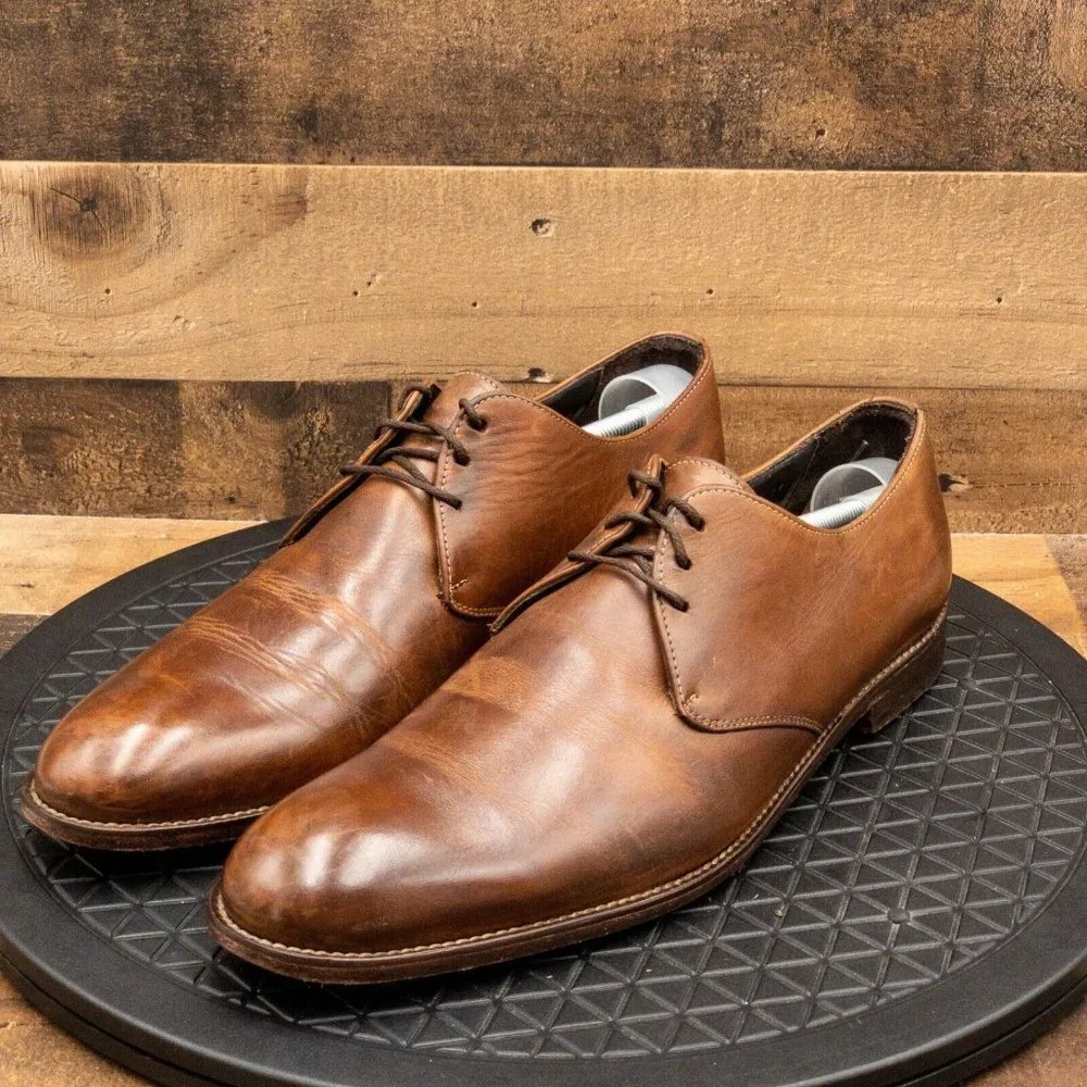 TO BOOT NEW YORK MENS DRESS SHOES BROWN LEATHER OXFORDS CLASSIC LACE UP SIZE 11